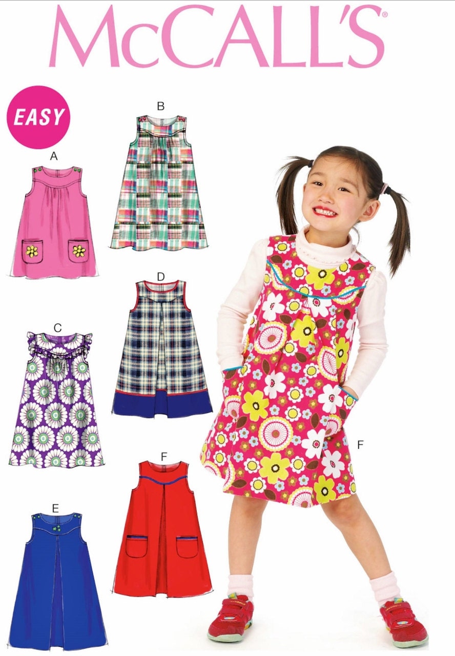Girls' Jumper Pattern, Little Girls' Dress Pattern, McCall's Sewing Pattern 6983 from blue510 on