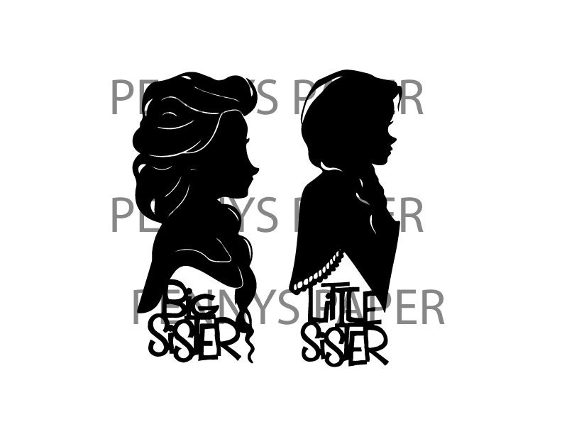 Download Elsa & Anna, Big Sister, Little Sister Paper Cut File for ...