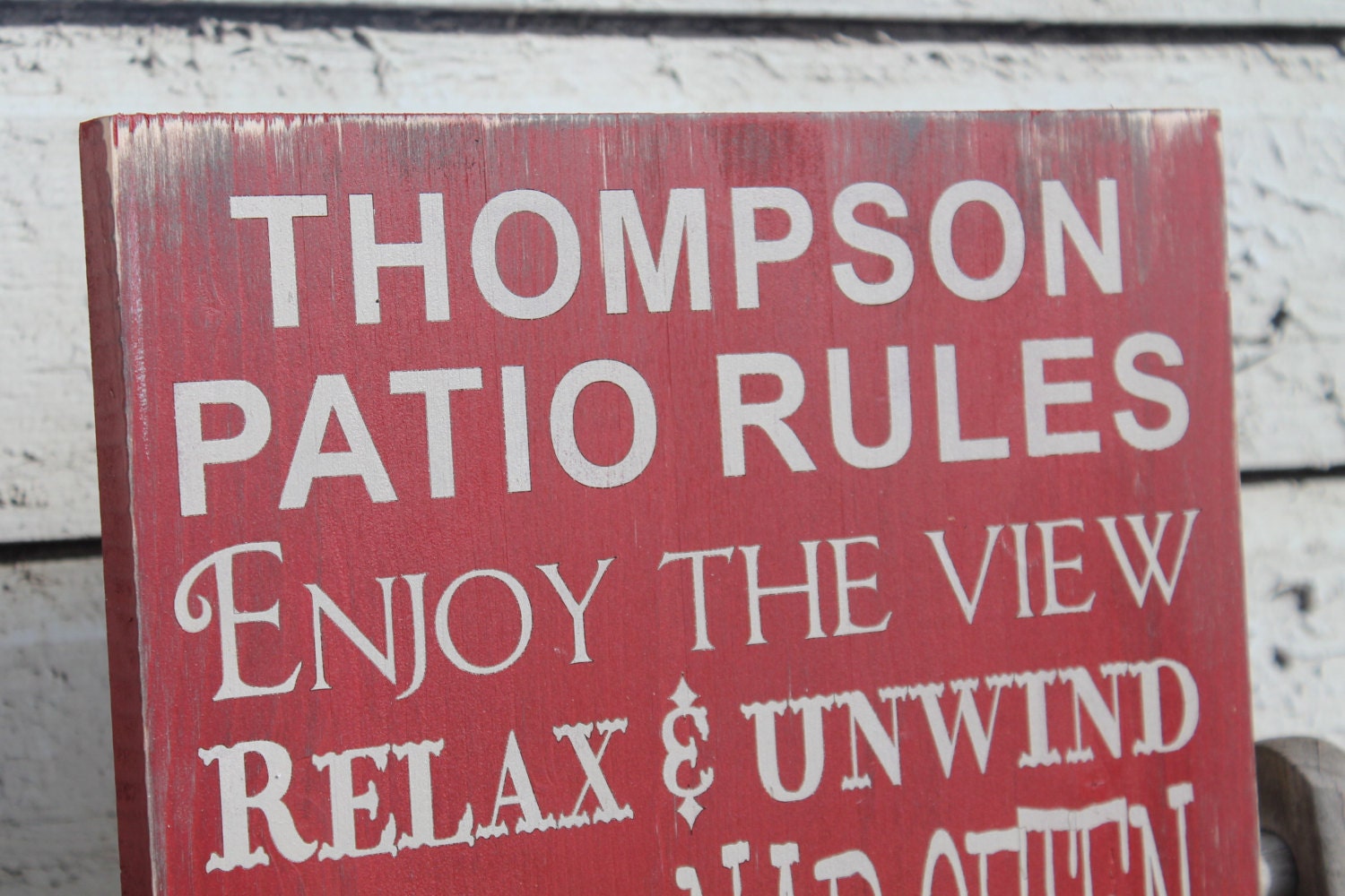 Last Name Patio Rules Sign Vintage Style Custom by Wildoaks