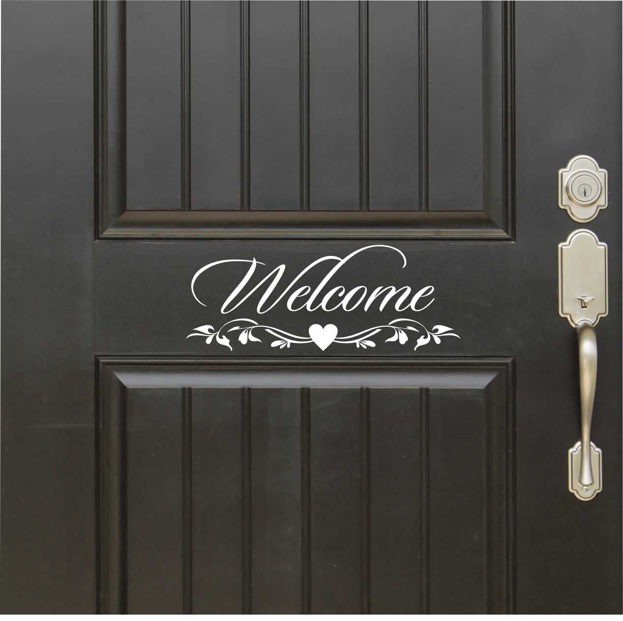 Welcome Door Sign Vinyl Wall Lettering Vinyl Wall Decals