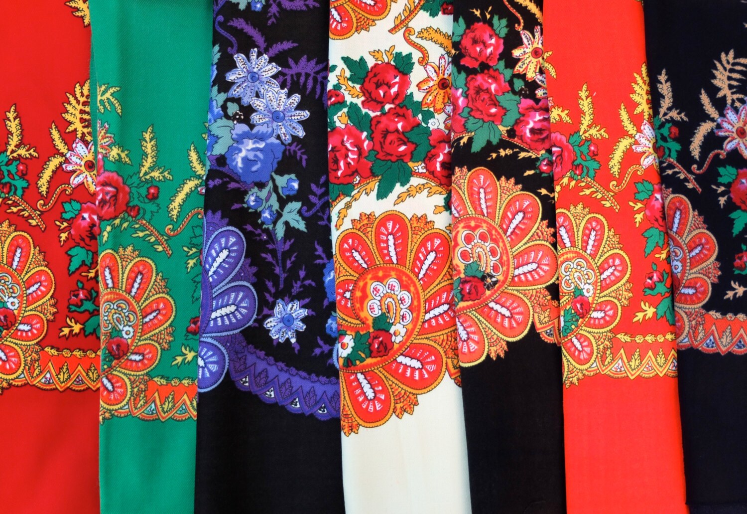 Regional Portugal folklore shawls from Viana, Minho region, unfinished ...