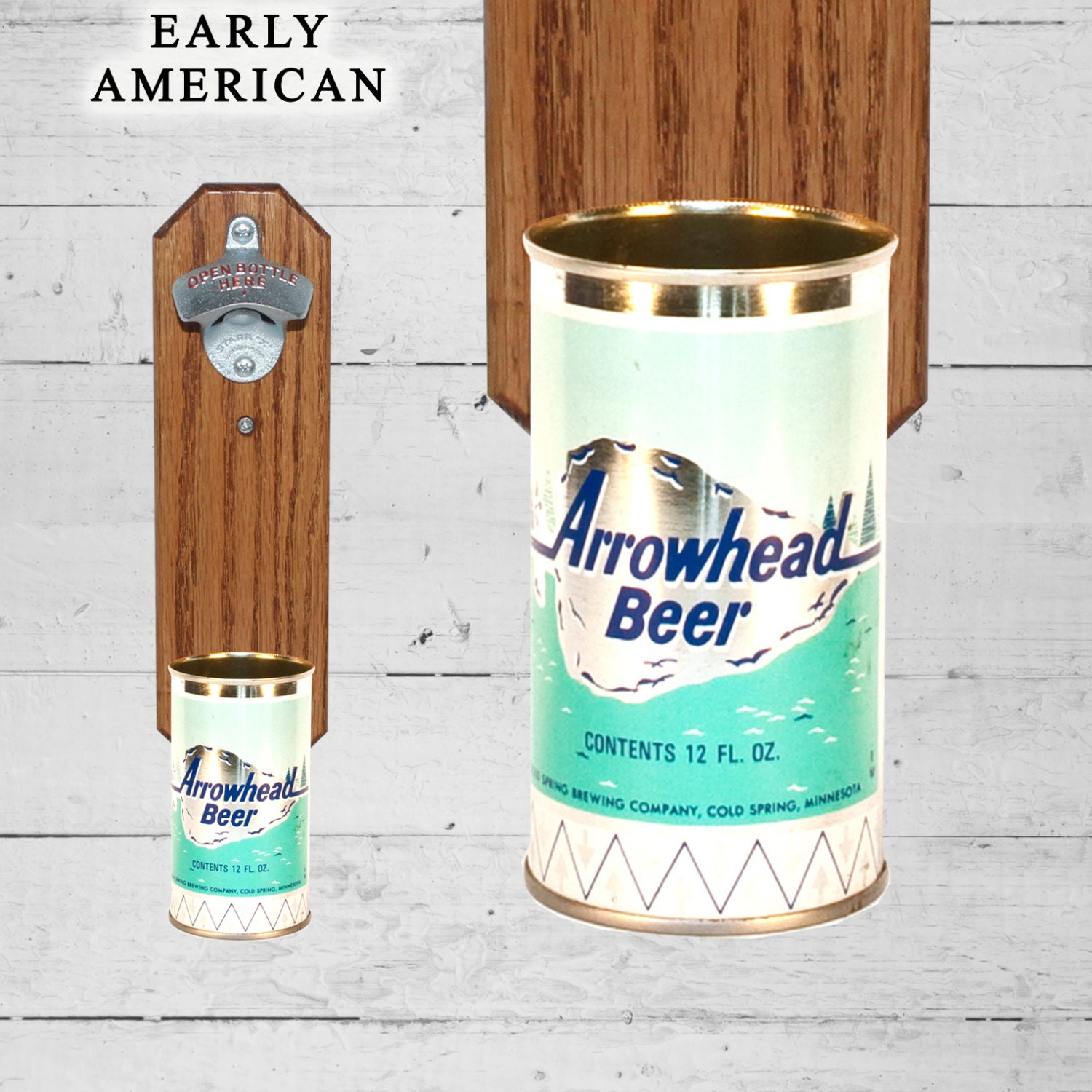 Arrowhead Beer Bottle Opener with Vintage Wall Mounted Beer