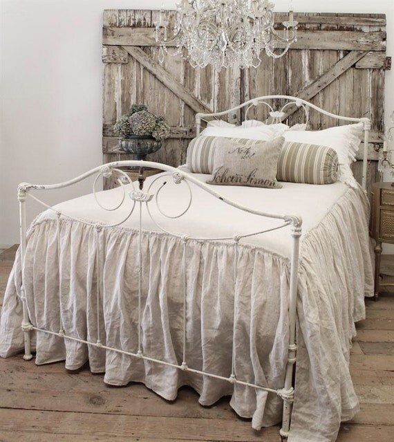 Antique Farm House Iron Bed by FullBloomCottage on Etsy