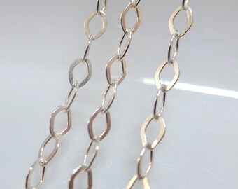 3 ft feet, 3.6x2.6mm, Hammered Flat 925 Sterling Silver Diamond Cable Designer Chain