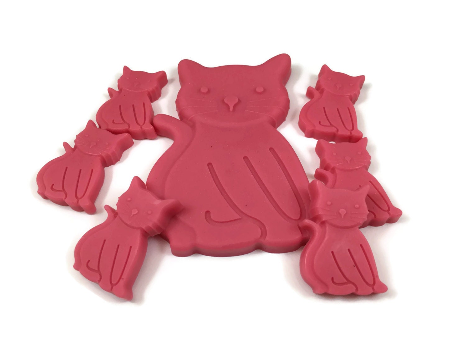 Cat Soap Mom and Baby Kitten Soap Set Choose Your Colors