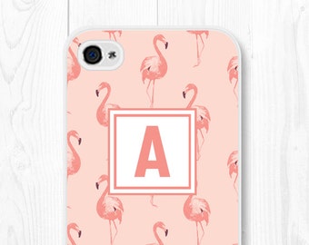 Monogram iPhone 6s Case - Personalized iPhone 5s Case - Cute iPhone 5 Case - Samsung Galaxy S6 Case - Custom Initial iPhone Case Flamingo