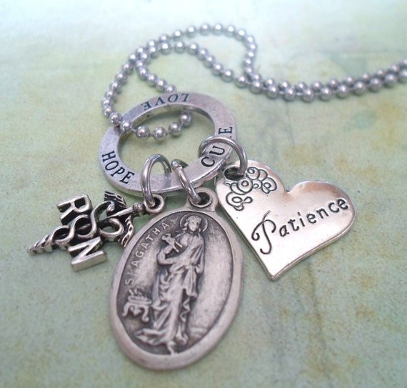 St. Agatha R.N. Nurses Amulet Patron Saint of by FindYourFeeling