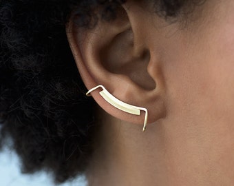 Line and Surface Ear Cuff. Minimalist Ear Cuff. Ear Bar. Ear Climber