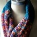 ON SALE Knit Cowl, Infinity Scarf, Red and Teal, Super Soft, Colorful, Multicolor, Bright