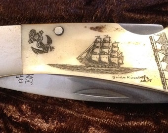 Scrimshaw knife | Etsy