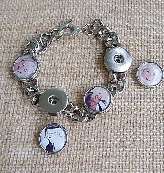 Personalized Photo Bracelet with 4 Interchangeable by Pics2Jewels