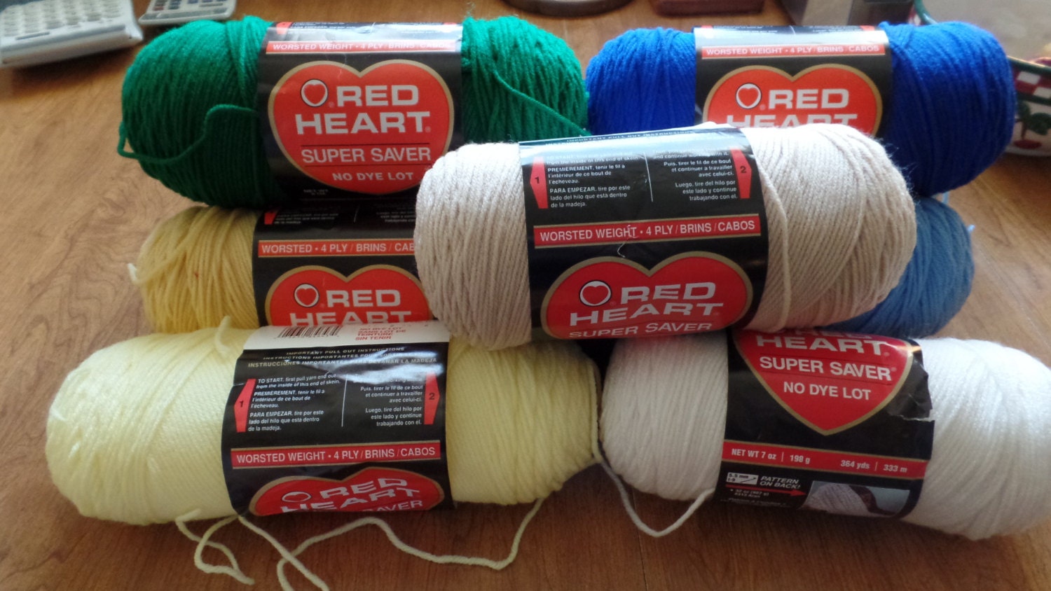 Red heart Supersaver No Dye Lot yarns 8 ounce.Reserved for