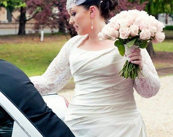 BRIDAL Cover Up, Wedding Bolero, Bridal Shrug, with Gathered Cuff