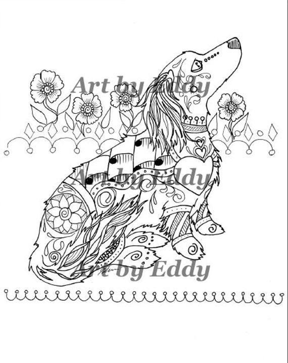 Art of Dachshund Single Coloring Page