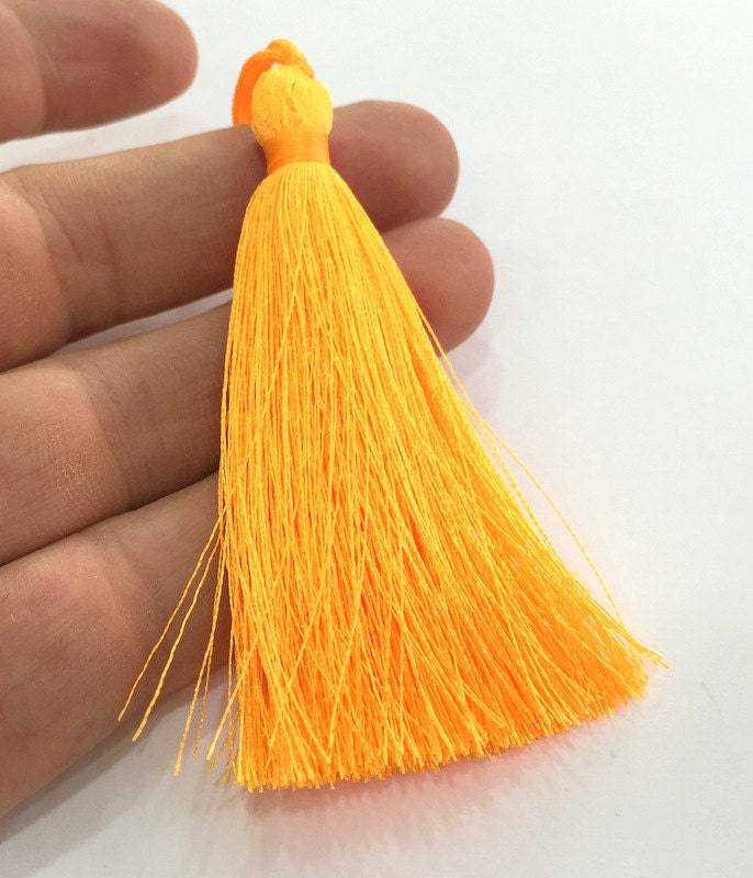 2 Neon Orange Tassel (78 mm 3 inches) G9607 from AZsupplies on Etsy