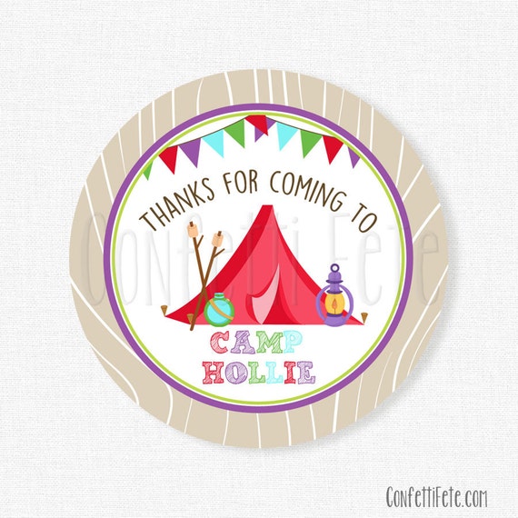 Camping Favor Tags Glamping Favor Tags Camping Party Tags