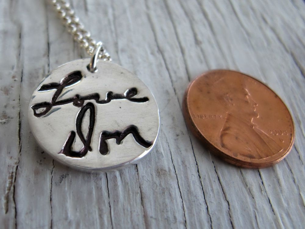 Handwriting Jewelry Signature Necklace by designsbydawnrenee
