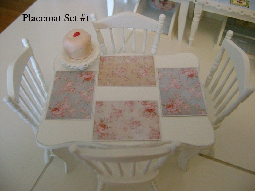 Set of 4 Shabby Chic PLACEMATS Choose 112 Scale or 1/6