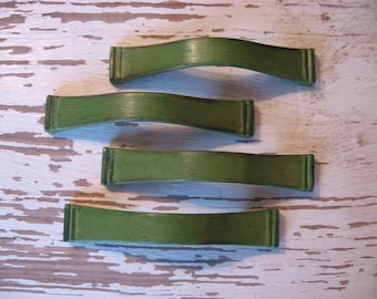2 Mid Century Drawer Pulls Vintage Pictured in Green SET of 2 Pulls Variable Centers 3 to 3 3/4 Inch Centers Cabinet Hardware B-29