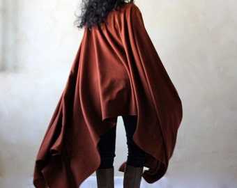 Maxi poncho, women poncho, wool poncho, winter clothing, draped poncho, women cloak, boho clothing, women clothing, wool shrug, wool shawl