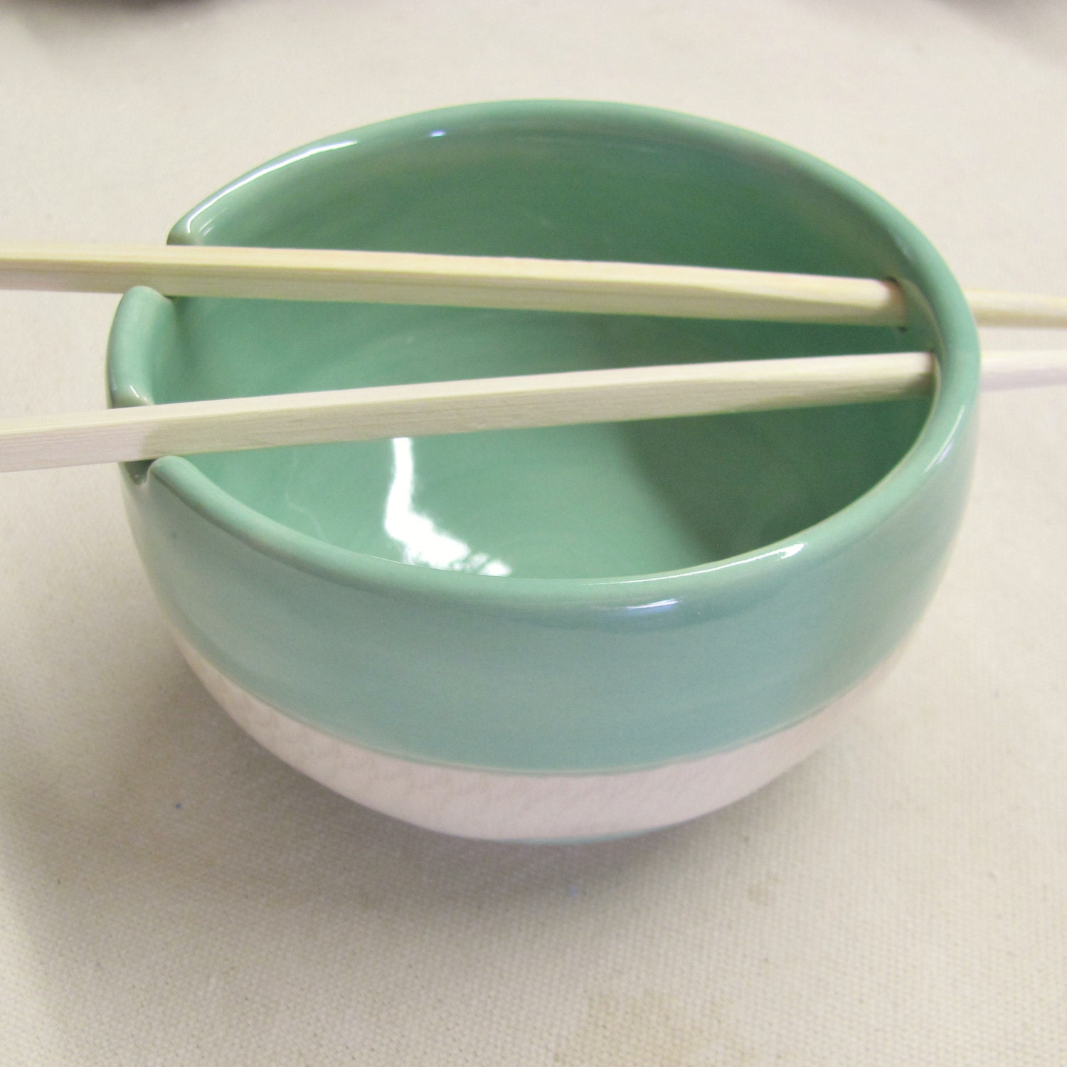 Rice Bowl Ceramic Pottery Noodle Bowl with Chop Sticks