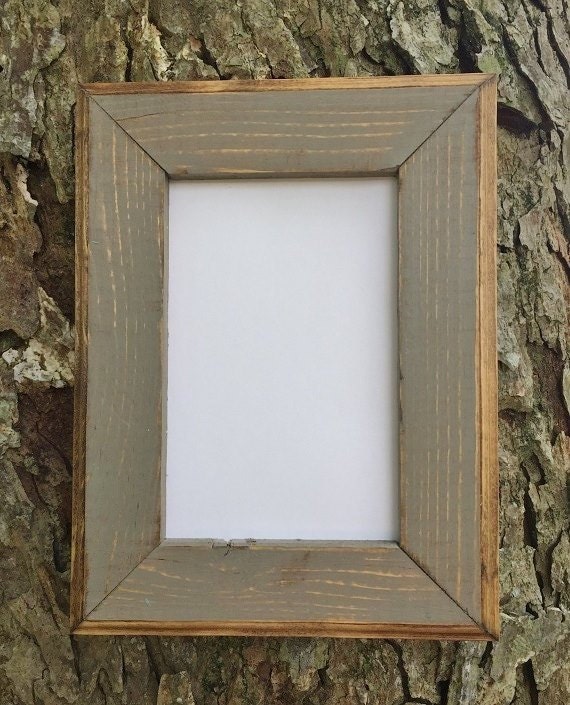 11 x 14 Picture Frame Gray Rustic Weathered Style With Routed