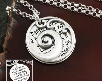 Waves of Grief Necklace Remembrance Necklace | Memorial / Remembrance Jewelry | Sterling Silver