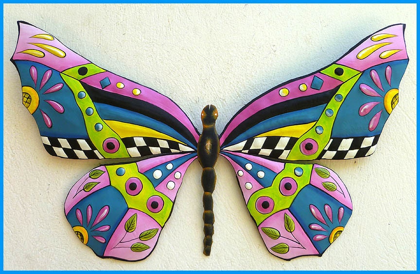 Painted Metal Art Butterfly Wall Hanging Metal Wall Art