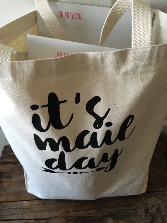 It's Mail Day Large Tote Mail Bag Shipping Bag by LoveandPrint
