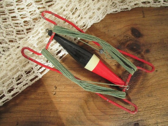 Vintage Fishing Handline Bobber Metal Hand Line by vintagenelly