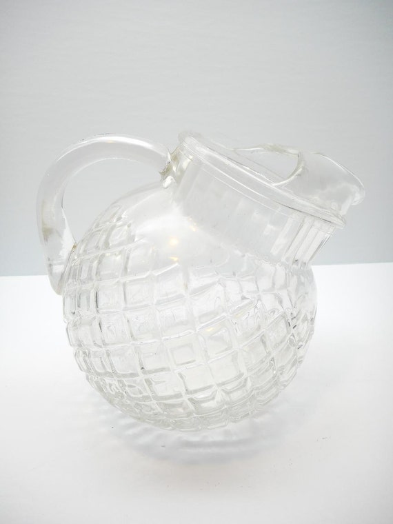 Vintage Glass Tilted Ball Pitcher
