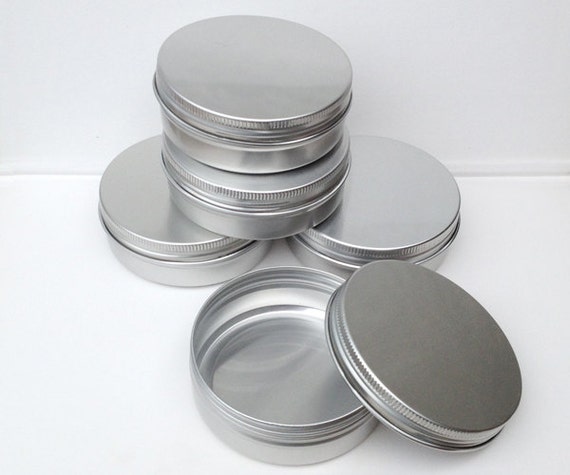 small metal tins blank round silver color 100ml screw