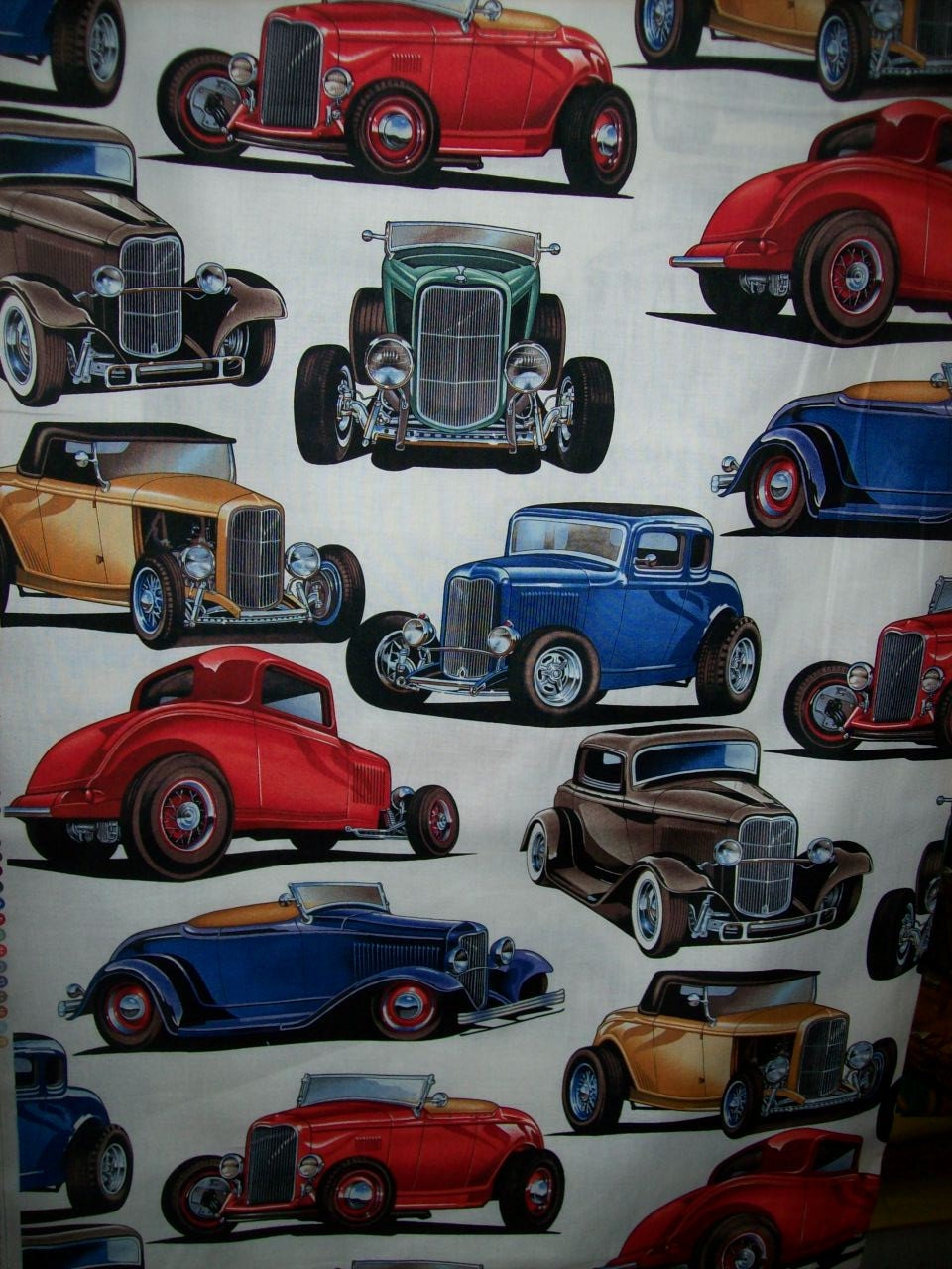 Antique Cars Fabric sold per Yard for Quilting Decorating