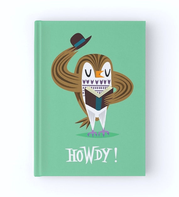 The Howdy Owl - Hardcover Office Journal book - Ruled Line - iOTA iLLUSTRATION