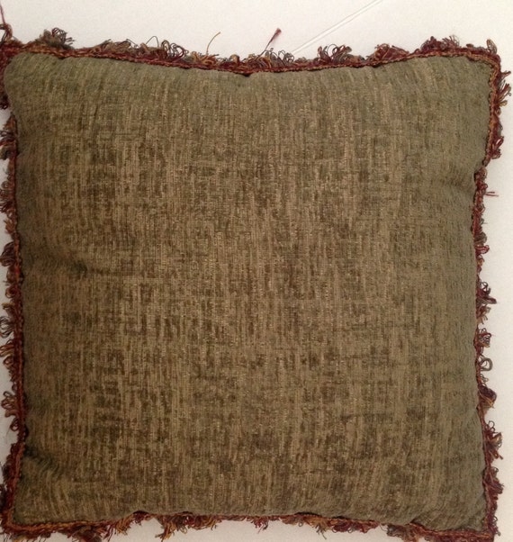 Designer Olive Green Chenille Throw by GraciouslyHandmade4U