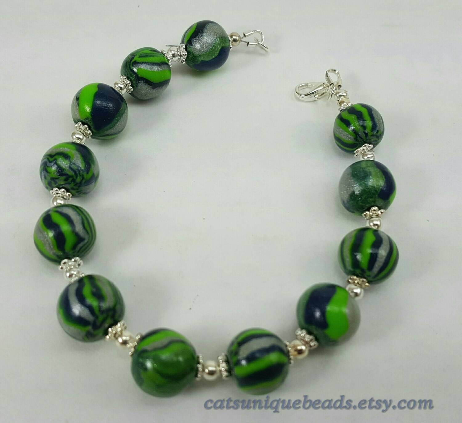 Seattle team bead bracelet Football Bracelet gift Football