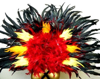 Fire Phoenix Feather Cuffs Samba Dance Adult by sajeeladesign