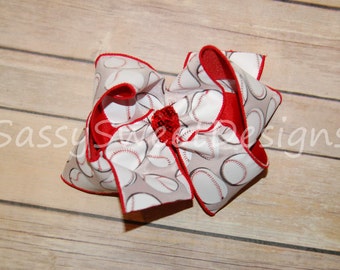 SSD Custom Baseball Boutique Hairbow Hair Bow
