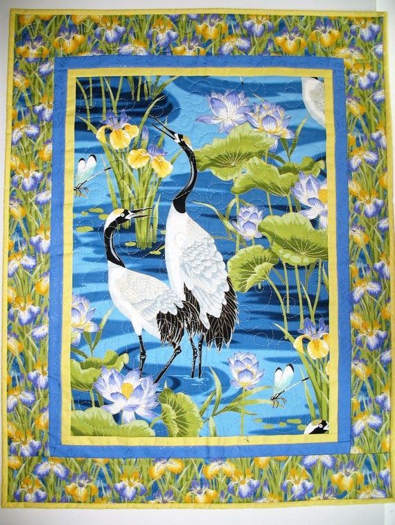 Reserved for Susan Elegant Wall Hanging Cranes floral