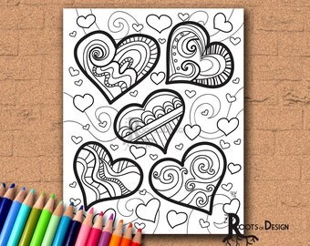 INSTANT DOWNLOAD Coloring Page Cat Art Print zentangle