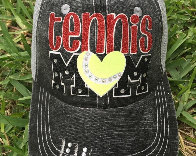 Tennis Mom Hat, Tennis Gift, Womens Baseball Cap, Personalized Womens Trucker Hat, Ladies Hats, Gifts for Her, Sports Fan, Sports Gift