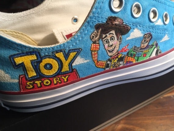Custom hand painted toy story shoes included pixar
