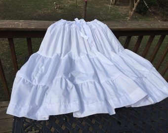 Ships Today - 3 Yard Cotton Ruffled Petticoat Colonial, Pioneer, Prairie -Reenactment
