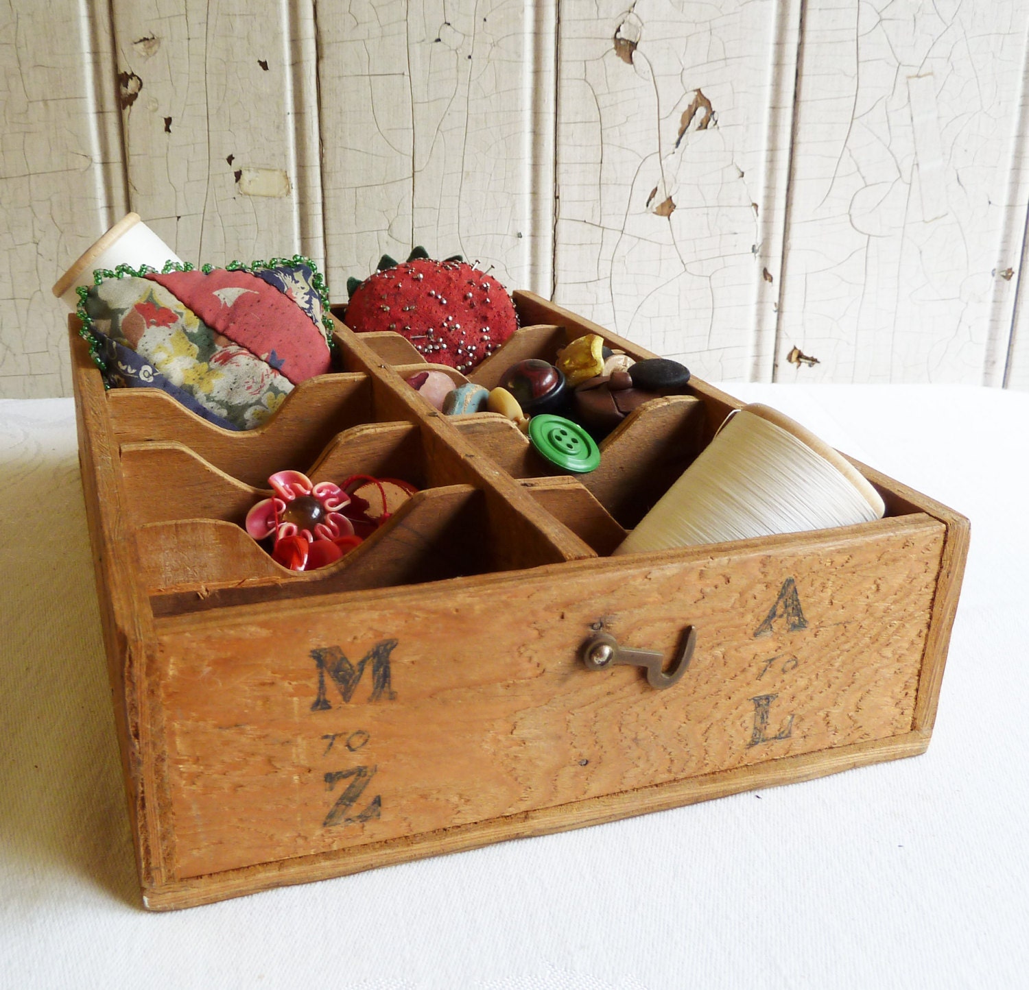 Vintage Wood Alphabetical Organizer Tray – Rustic Storage And 