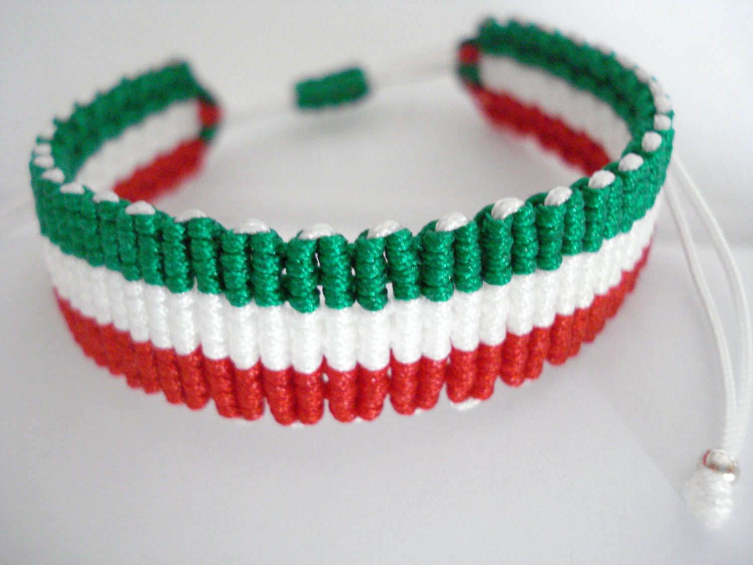 Italian flag bracelet Green White Red friendship bracelet I