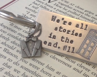 Dr Who inspired hand stamped keychain