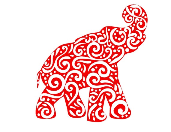 Download Alabama Swirl Elephant SVG or Silhouette Instant Download