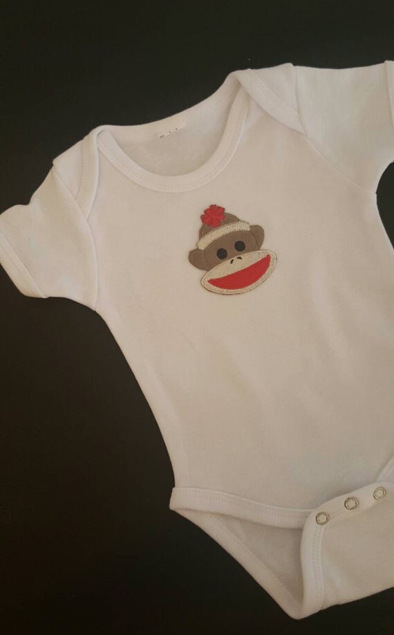 Items similar to Baby boy sock monkey onesie on Etsy