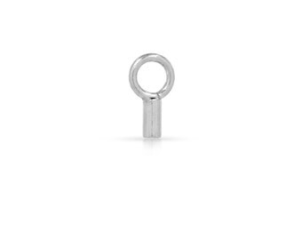 Sterling Silver Crimp End Cap With Closed Ring 1mm Inside Diameter - 50pcs High Quality (7506)/5