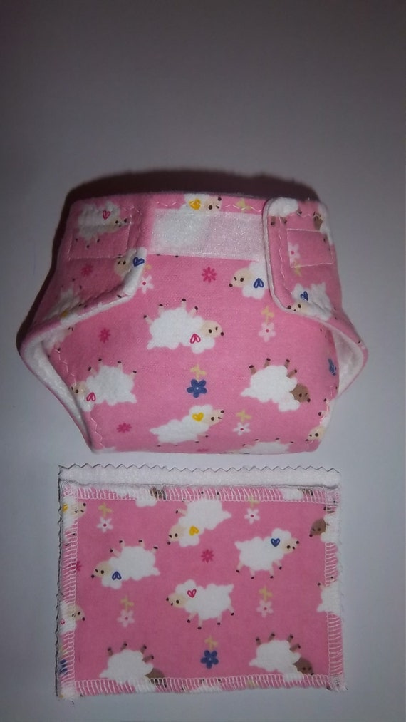 Baby Doll Diaper/wipes adorable baby lambs tiny flowers on